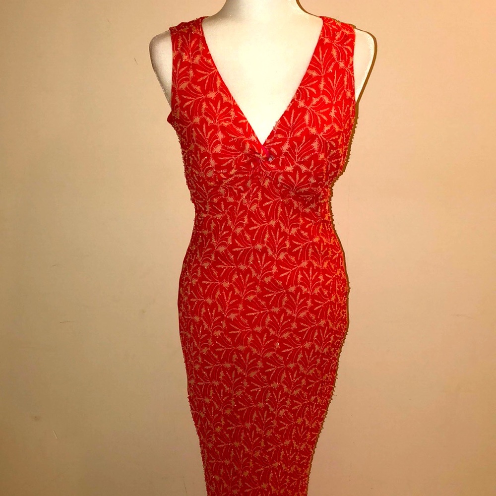 Vintage Beaded Silk Dress